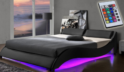 4ft PU النسيج LED منجد سرير الإطار العثماني ODM OEM أثاث غرفة نوم