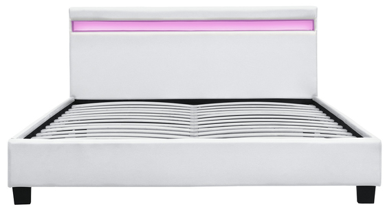 منصة RGB LED إطار سرير منجد مع مصابيح LED رخيصة سهلة التجميع PU Leather