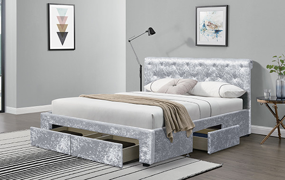 Torver Charcoal Charcoal Plush Velvet Bed Frame BSCI CE EN-1725 شهادة